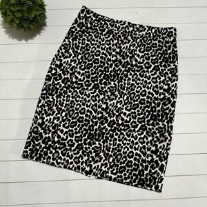 J Crew The Pencil Skirt Leopard Cheetah Animal Print Skirt‎ Women’s Size 0